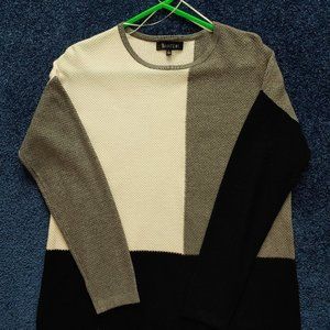 Sisters Block Sweater Size Small Cream Gray Black